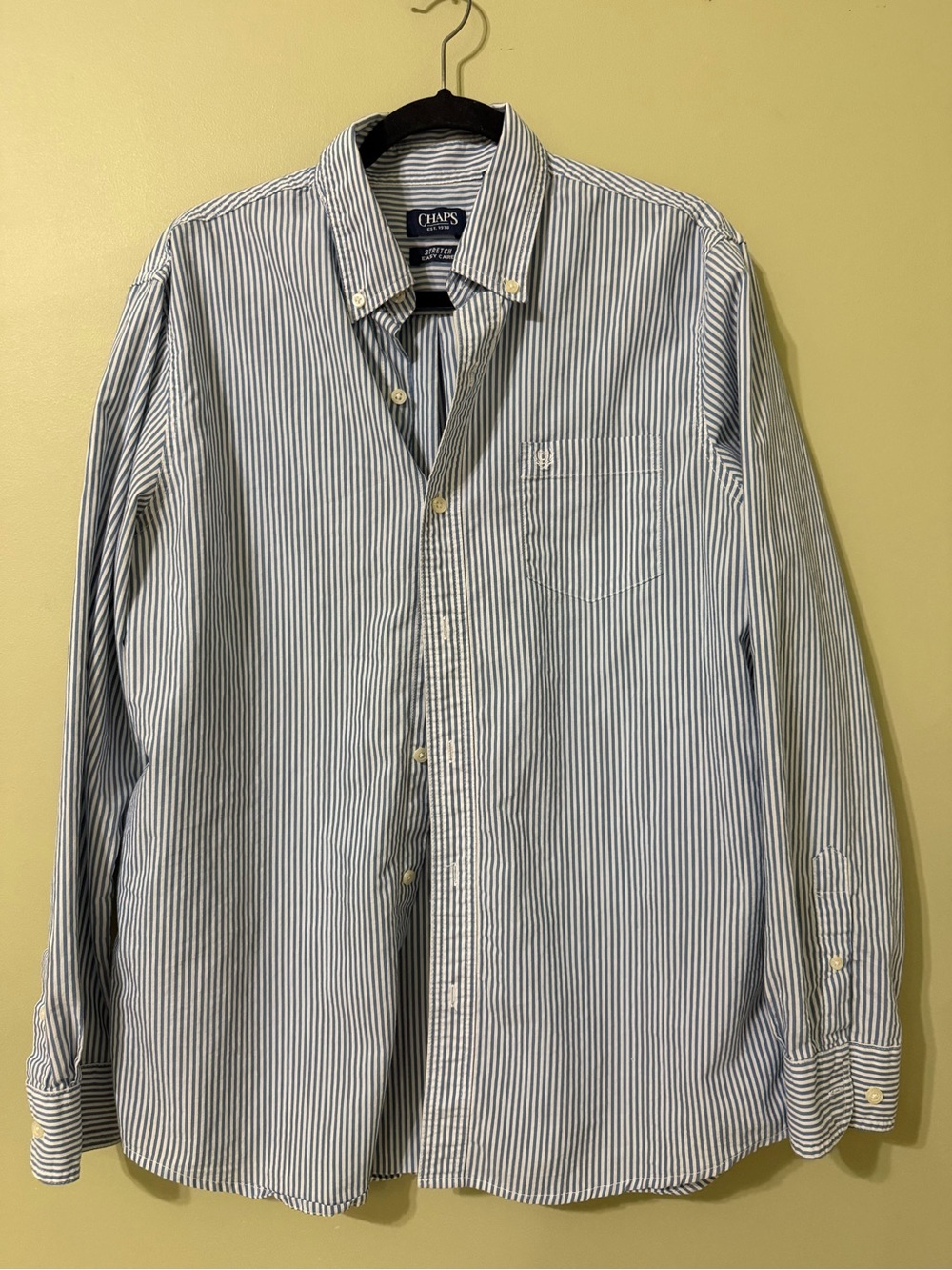 Chaps Men’s Blue & White Striped Button-Down Shirt